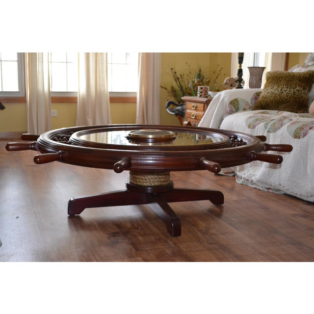Replica Ship Wheel Table Chairish
