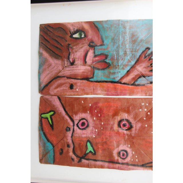 Contemporary Richard E. Fluhr Untitled Abstract Cubist Style Figurative 1989 For Sale - Image 3 of 7
