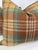 Custom pair of 22" pillows covered in Wells Abbot "Ballantrae Plaid" in color lichen. These pillows are self welted, have...
