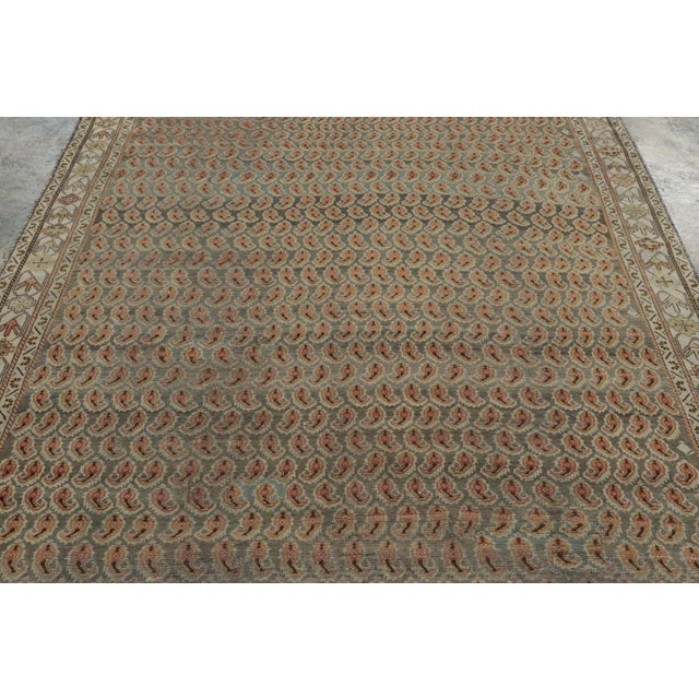 Traditional Antique Persian Malayer Rug With All-Over Paisley Field in Green - Rug & Kilim For Sale - Image 3 of 7