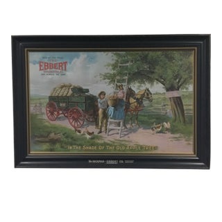 1960s The Hickman-Ebbert Co. “In the Shade of the Old Apple Tree” Metal Sign, Framed For Sale