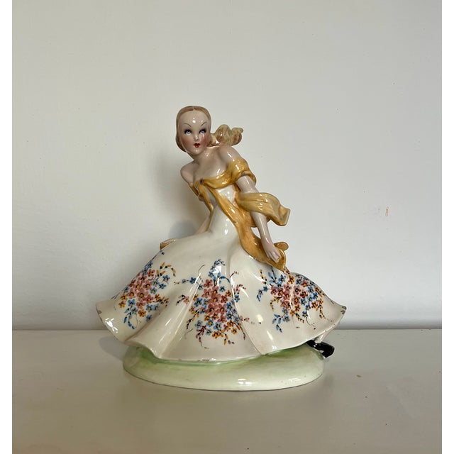Mid-Century Modern Ceramic Running Maiden by T. Galli, 1950s For Sale - Image 3 of 14