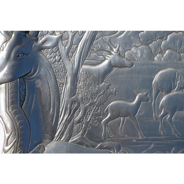 Metal 1982 Arthur Court Designs Aluminum Elk Herd Platter For Sale - Image 7 of 10