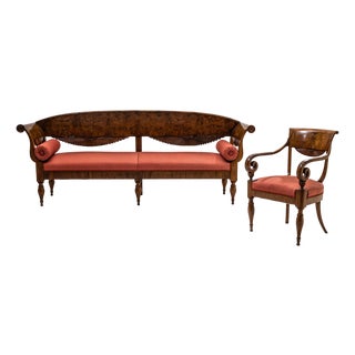 Antique Italian Sofa and Armchair, 1830, Set of 2 For Sale