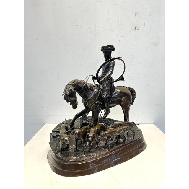 Pierre-Jules Mêne, Hunting Scene of Rider with Hounds, 19th Century, Bronze For Sale - Image 5 of 5