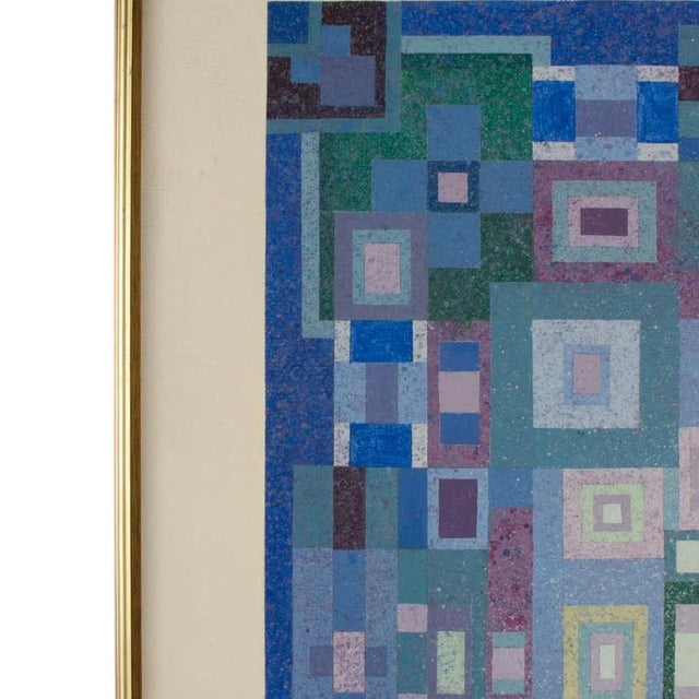 Hans Kline (Canadian, B. 1924- D. 1994), "Blue Kaleidoscope" Painting For Sale - Image 4 of 10