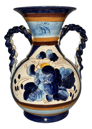 Large Italian Hand-Painted Ceramic Pitcher, 1970s