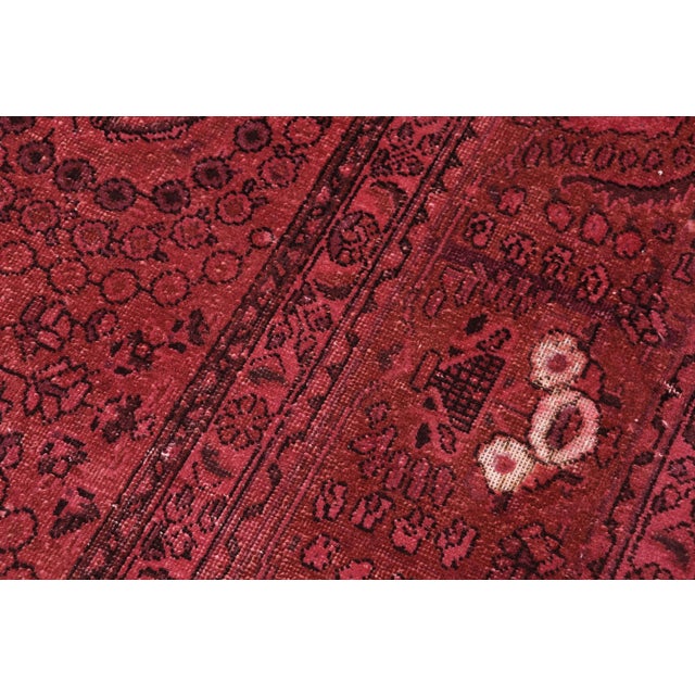 No Pile Persian Vintage Red/Brown Wool Rug - 8'3'' X 11'7'' For Sale - Image 4 of 10