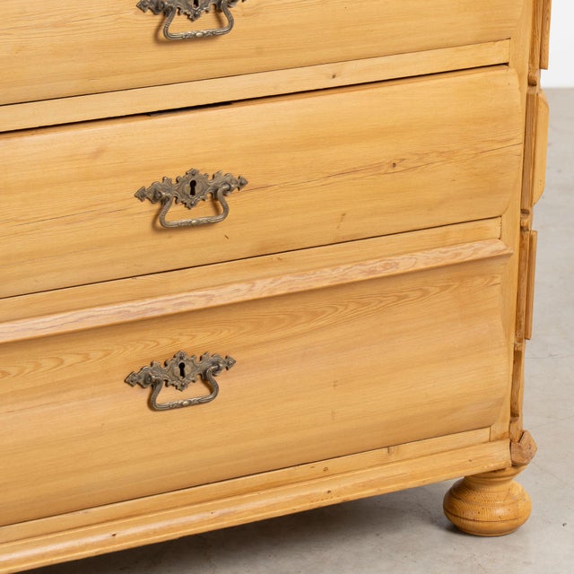19th Century Danish Pine Chest of Four Curved Drawers For Sale - Image 14 of 16