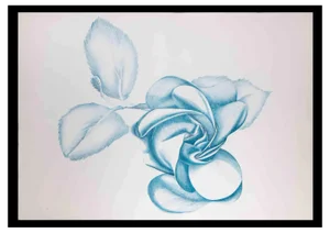 Giacomo Porzano, Blue Rose, Original Etching, 1970s
