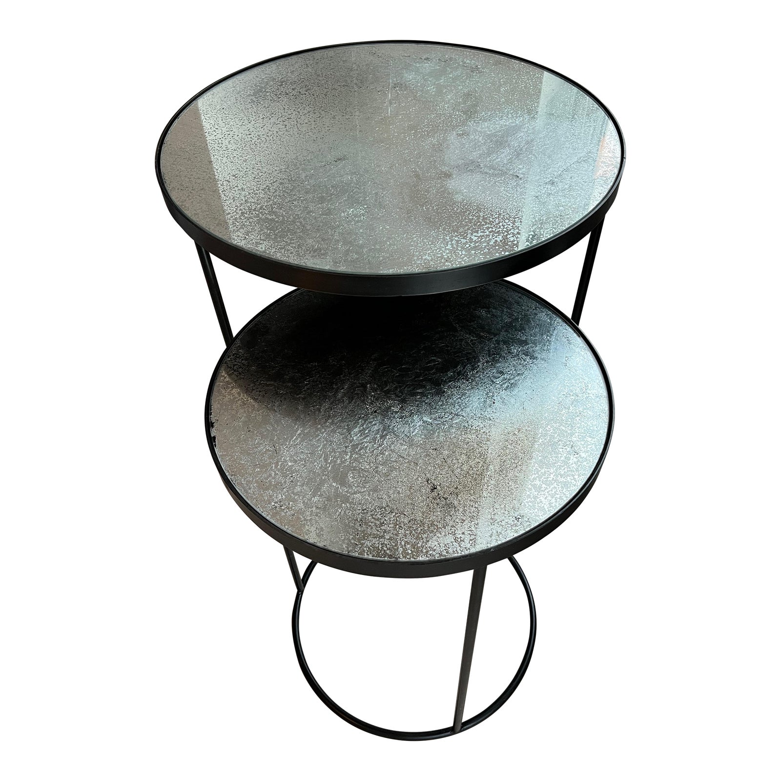 Mercury Glass Stacking Tables - 2 Pieces | Chairish