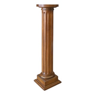 Mid-20th Century Mahogany Neoclassical Pedestal With Ebonized Top For Sale