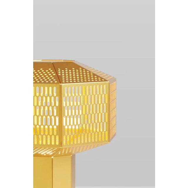 Metal Ma-Rock M Golden Table Lamp by Jaime Hayson for Parachilna For Sale - Image 7 of 9