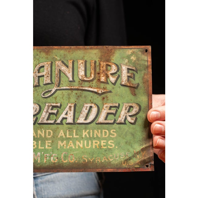 Antique Kemp Spreader Single Sided Tin Litho Farm Sign For Sale - Image 4 of 5