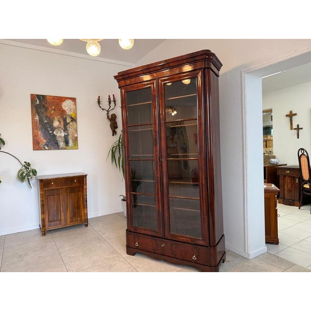 Restored Late Biedermeier Display Cabinet, Bookcase, Collector's Cabinet, Restored Condition. Dimensions: Height x Width x...