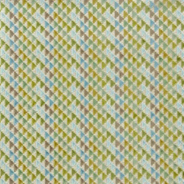 Harlequin Vidi Fabric in Kelly/Sky/Linen For Sale