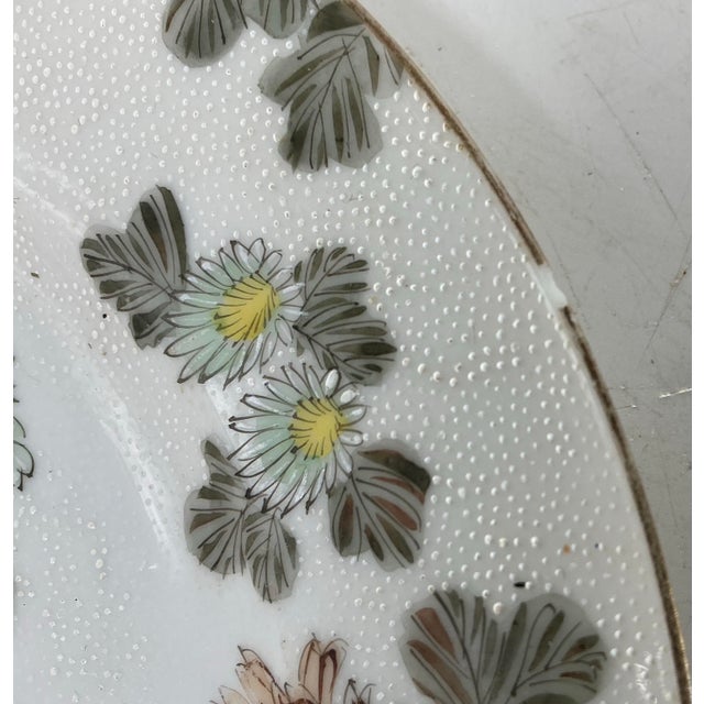Ceramic Pair or Antique Japanese Hand Painted Kutani Porcelain Dishes For Sale - Image 7 of 12