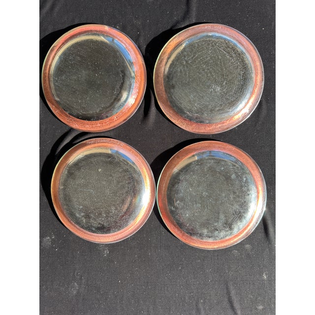 Contemporary Vintage Annieglass Roman Antique Appetizer Plates – 24k Gold Rim – Signed 1980s (Set of 4) For Sale - Image 3 of 7