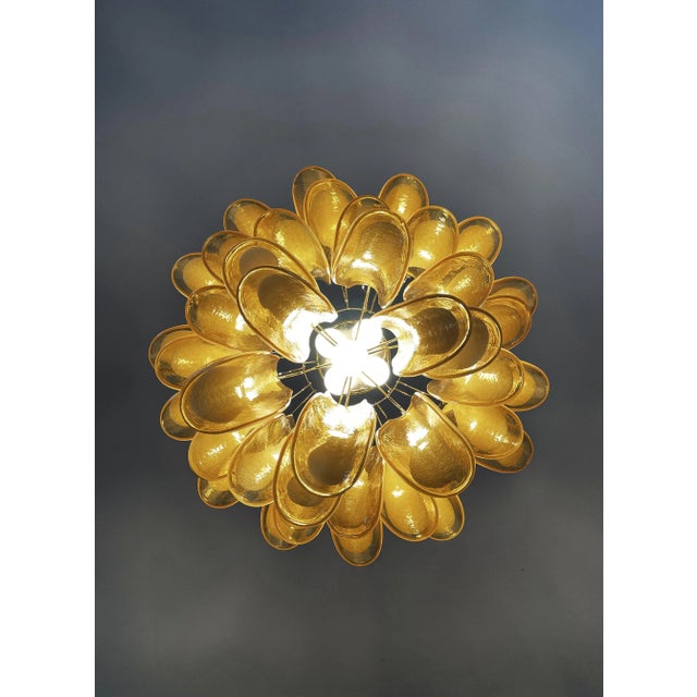 Vintage Italian Caramel Murano Glass Chandelier from Mazzega, 1970s For Sale - Image 10 of 18