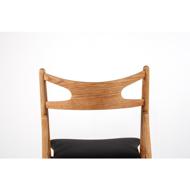 Wood CH29 Sawbuck Chairs in Oak by Hans J. Wegner for Carl Hansen & Søn, 1950s, Set of 5 For Sale - Image 7 of 13