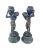 Antique Bronze on Marble Cherub Candlesticks- a Pair For Sale - Image 9 of 9
