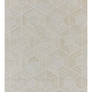 The House of Scalamandre Hive Abaca Wallcovering, Snowflake For Sale
