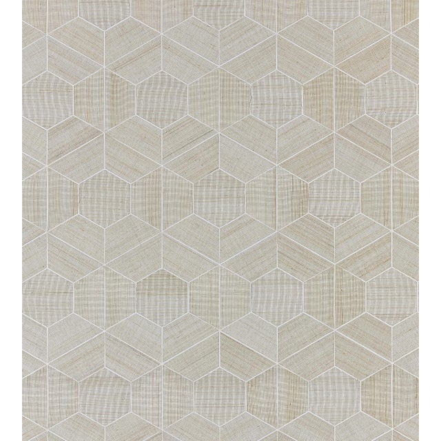 The House of Scalamandre Hive Abaca Wallcovering, Snowflake For Sale