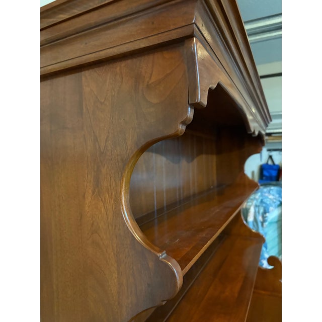 1950s 1950s Solid Walnut China Cabinet For Sale - Image 5 of 12