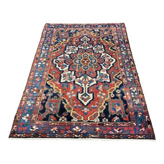 1990s Old Persian Bakhtiari Area Rug 4'7" X 6'6" For Sale