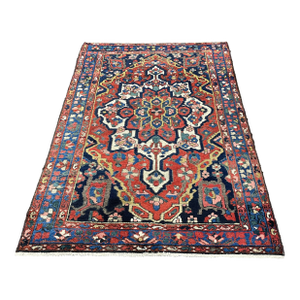 1990s Old Persian Bakhtiari Area Rug 4'7" X 6'6"