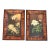 1980s 2 Original Floral Paintings in Rattan / Bamboo Frames- Set of Two For Sale