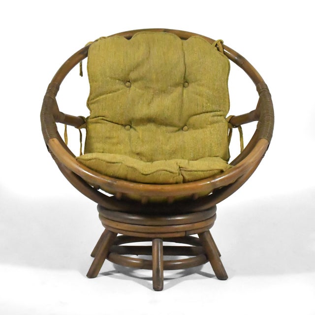 Mid-Century Modern Clarke Casual Rattan Lounge Chair For Sale - Image 3 of 13
