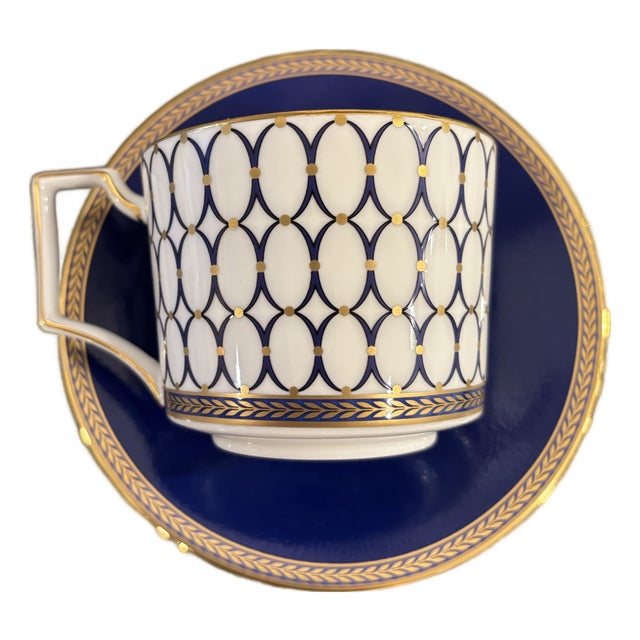 Wedgwood Bone China Renaissance Gold Tea Cup and Saucer For Sale