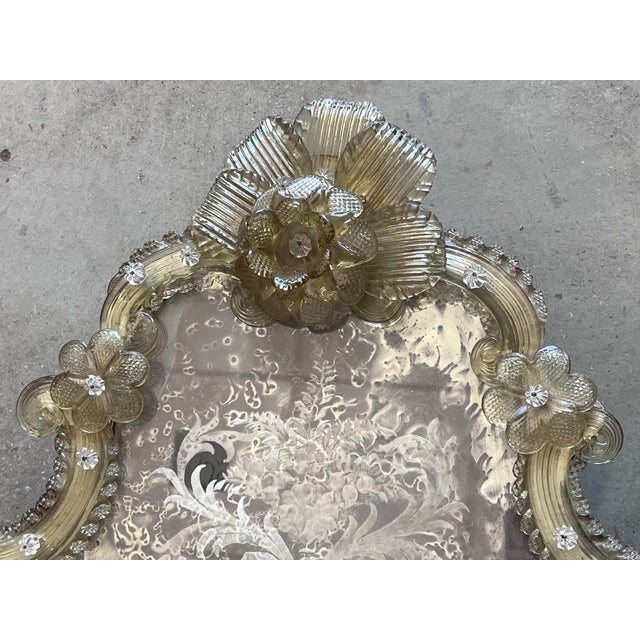 18th Century Crest Top Venetian Rectangular Mirror, Handmade and Hand Silvered For Sale - Image 6 of 10