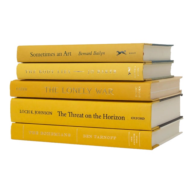 Decorative Books - Saffron Book Stack - 5 Yellow Books For Sale