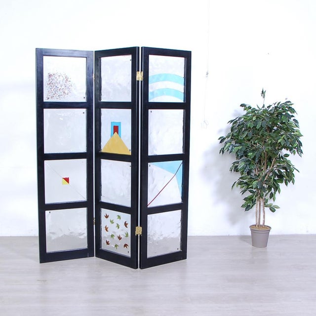Room Divider with 12 Murano Glass Tiles, 1990s For Sale - Image 4 of 15