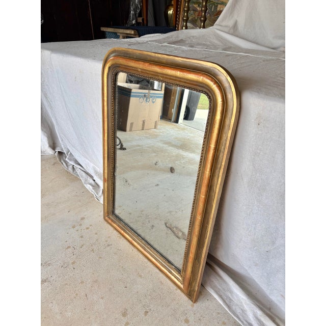 French Late 19th Century French Louis Philippe Giltwood Wall Mirror For Sale - Image 3 of 12