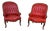 Pair of Vintage Red Tufted Armchairs For Sale