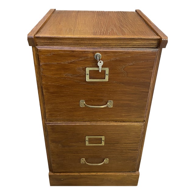 Vintage Filing Cabinet in Oak, 1950s For Sale