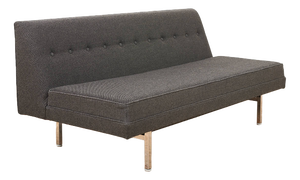Modular Seating Sofa in Black Lacquered Steel Frame and Square Chrome-Plated Legs by George Nelson & Associates for Herman Miller, 1955