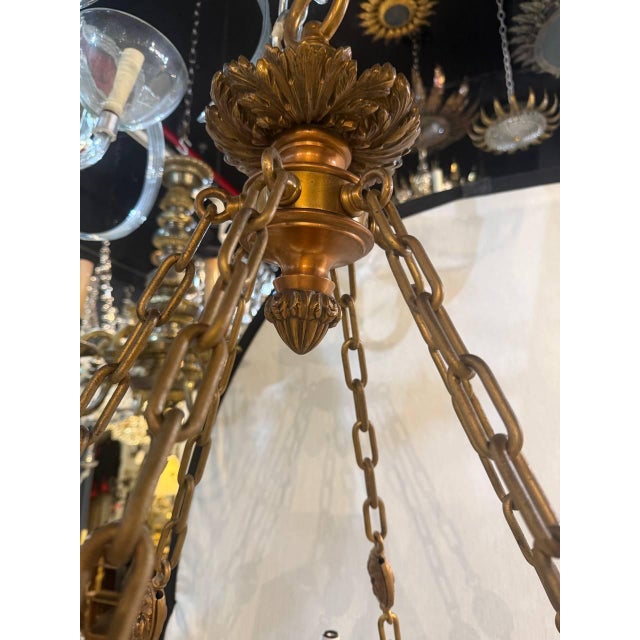 Late 19th Century Caldwell Gilt Bronze Chandelier With 12 Lights For Sale - Image 11 of 12