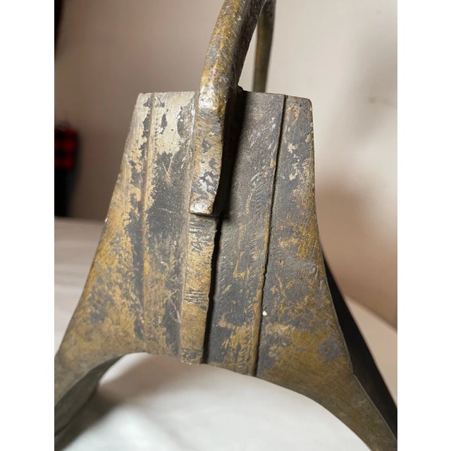 Large Antique 18th Century African Mali Handmade Bronze Riding Horse Stirrup For Sale - Image 10 of 14