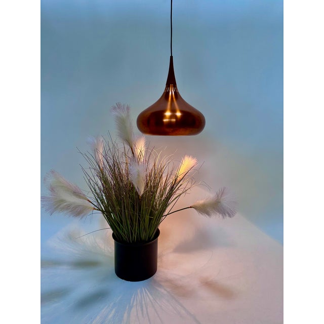 Early Model Orient / P2 Copper Hanging Lamp by Jo Hammerborg for Fog & Mørup, Denmark, 1963 For Sale - Image 16 of 17
