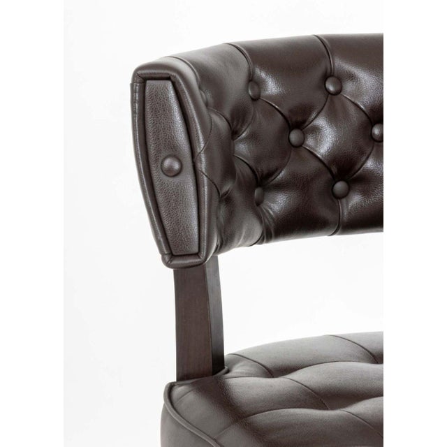 Brabbu Chocolate Leather Bar Stools, 3 For Sale In New York - Image 6 of 9