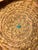 Native American Folk Art Handwoven Pine Needle Trinket Basket With Turquoise Accent For Sale - Image 4 of 7