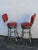 Mid-Century Modern Retro Mid Century Modern Swivel Red Vinyl and Chrome Barstools 6350 For Sale - Image 3 of 18