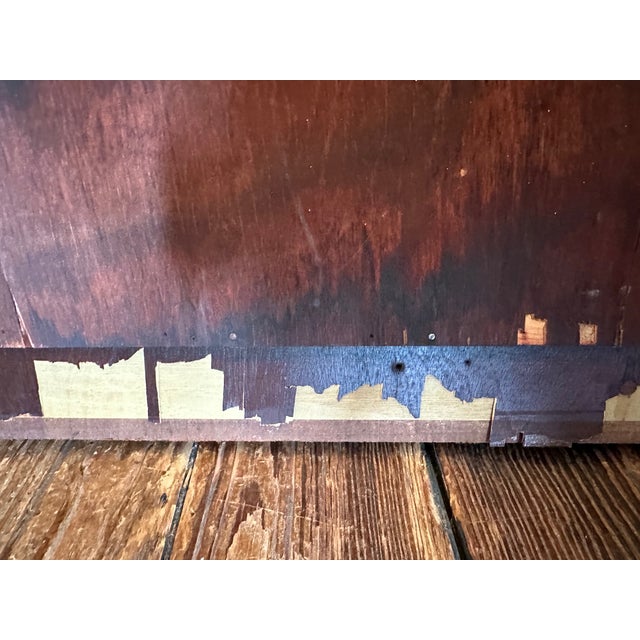 19th Century Large Crotch Mahogany Octagonal Empire Mirror For Sale - Image 9 of 12