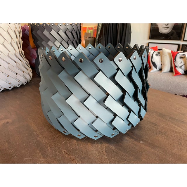 Luxury Leather Basket Hand Made in Italy By Nicole Sassaman