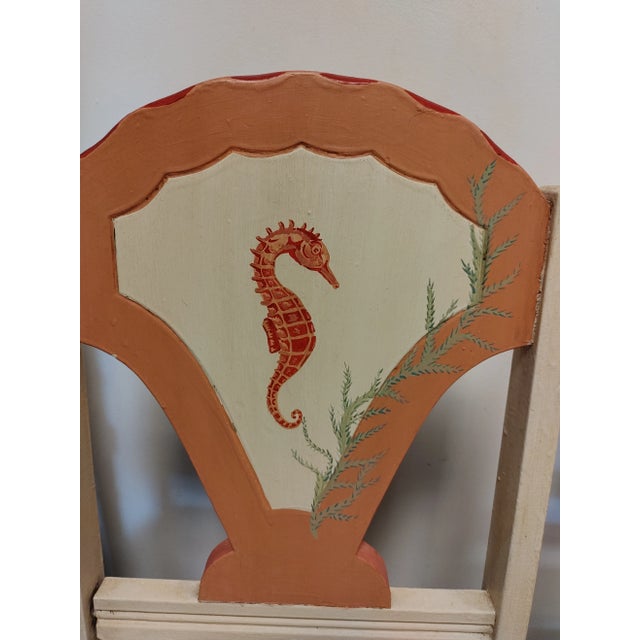 1920s 1920s Pair of Sea Life Motif Painted Side Chairs For Sale - Image 5 of 10