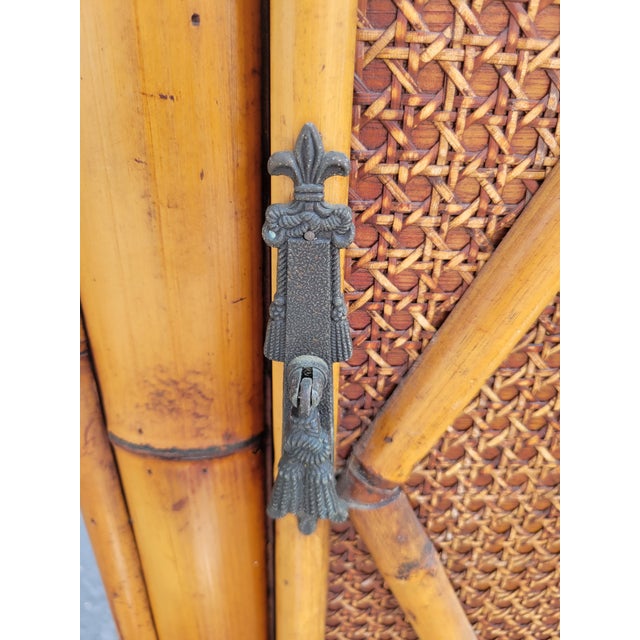 Vintage Bamboo Pagoda 3 Shelf Palm Beach Regency Style Boho Storage Cabinet For Sale - Image 10 of 10